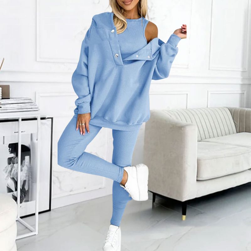 Komplet damski | bluza z kapturem, legginsy