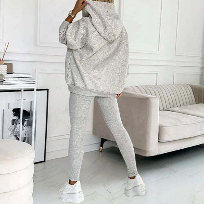 Komplet damski | bluza z kapturem, legginsy