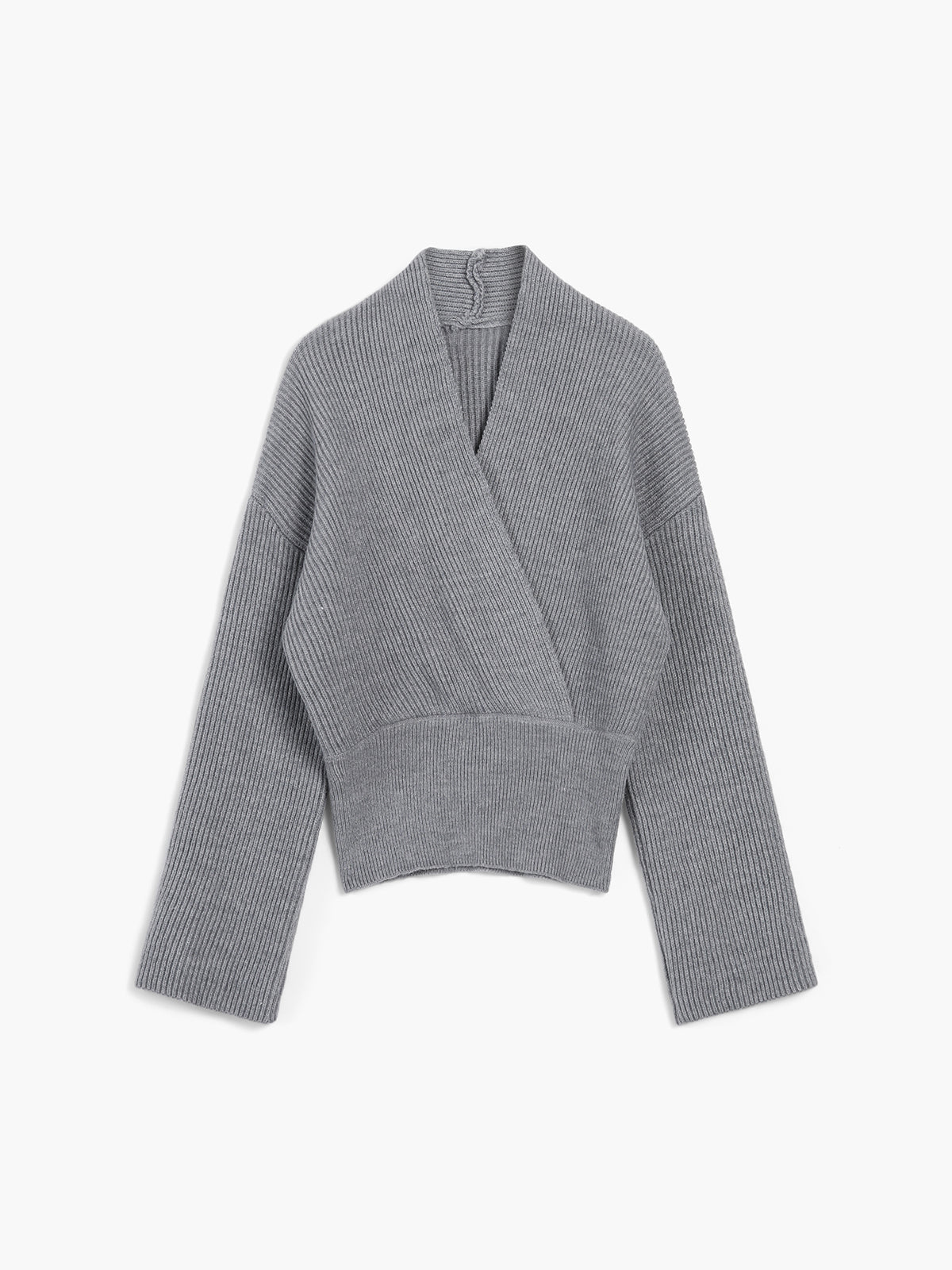 Sweter damski | kopertowy, dekolt V
