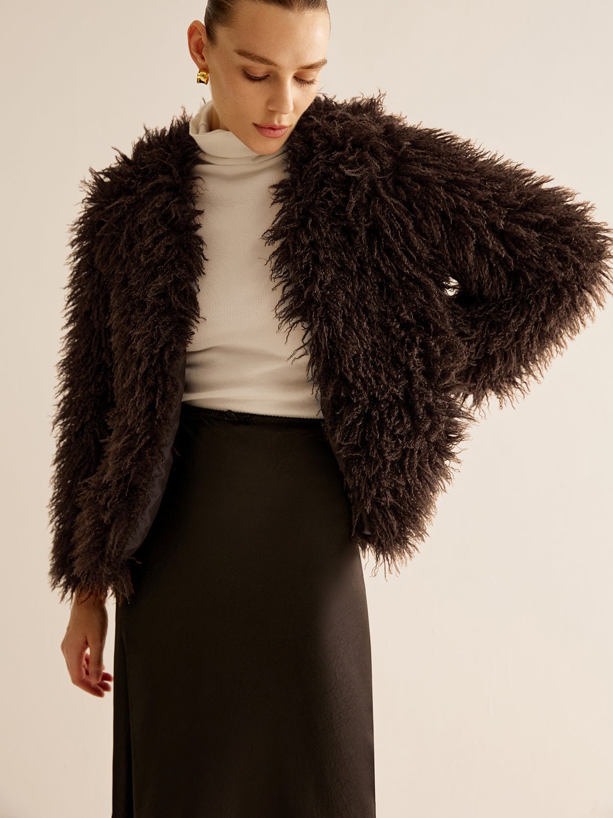 Kurtka teddy damska | sztuczne futro, oversize