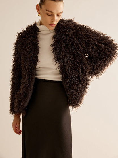 Kurtka teddy damska | sztuczne futro, oversize