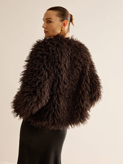 Kurtka teddy damska | sztuczne futro, oversize