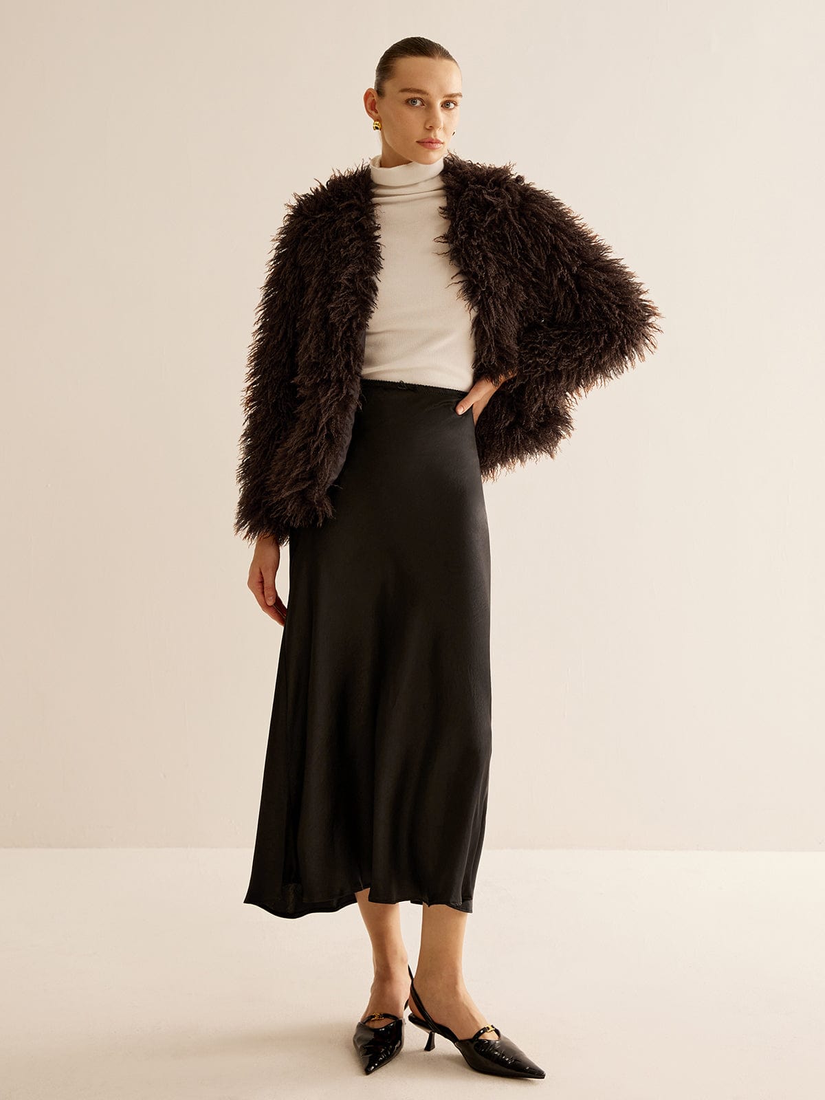 Kurtka teddy damska | sztuczne futro, oversize