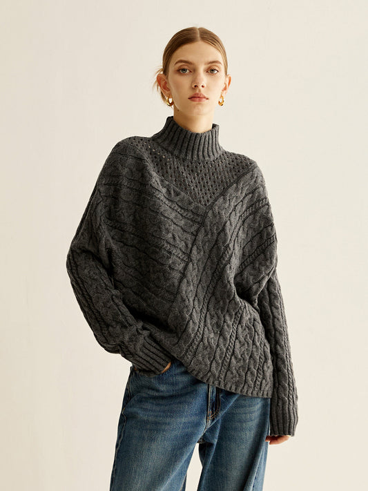 Sweter damski | oversize, geometryczny wzór