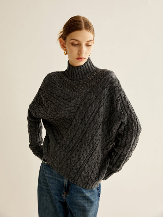 Sweter damski | oversize, geometryczny wzór