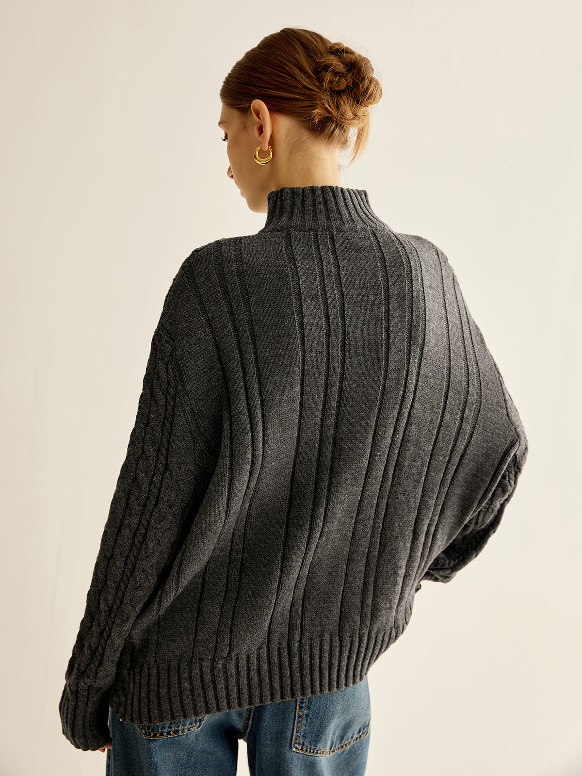 Sweter damski | oversize, geometryczny wzór