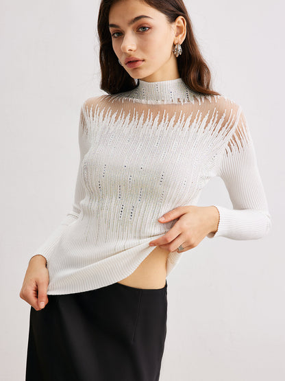 Top damski | wysoki kołnierz, dopasowany krój