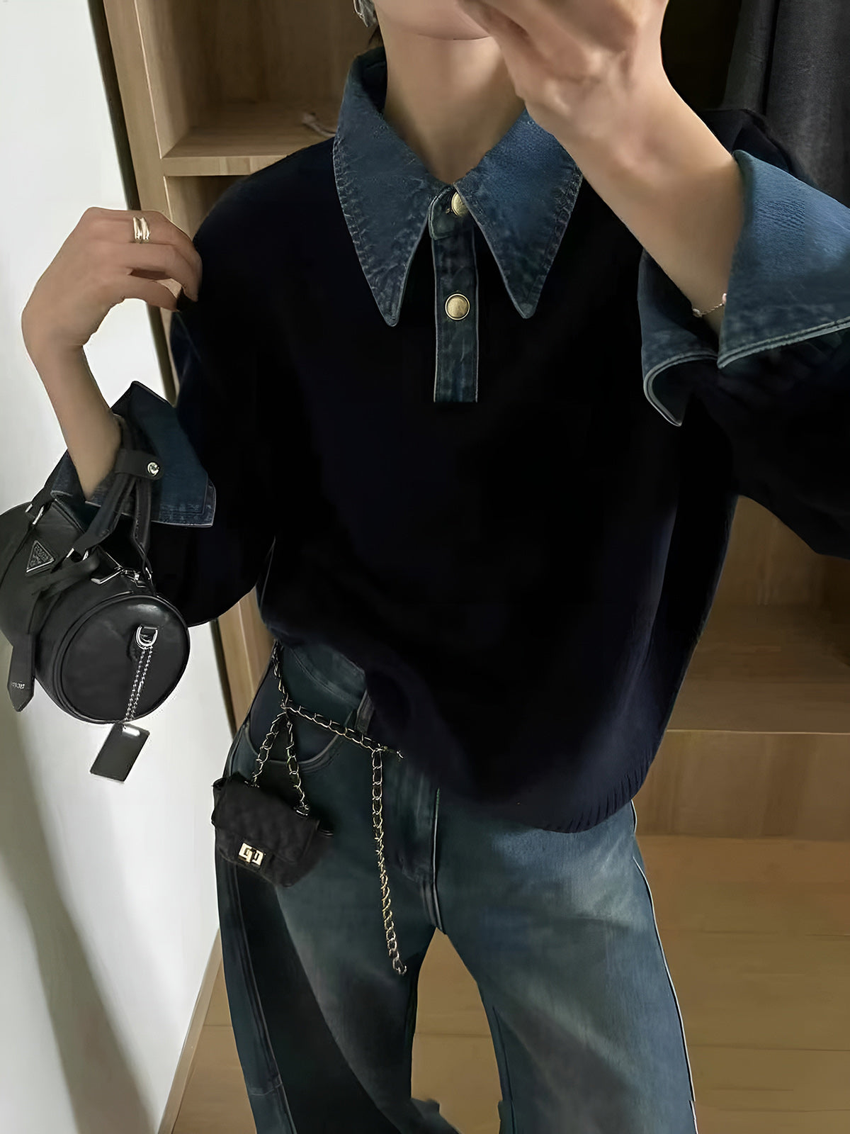 Sweter damski | 2-w-1, klapy