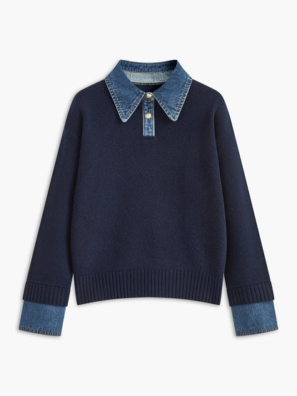 Sweter damski | 2-w-1, klapy