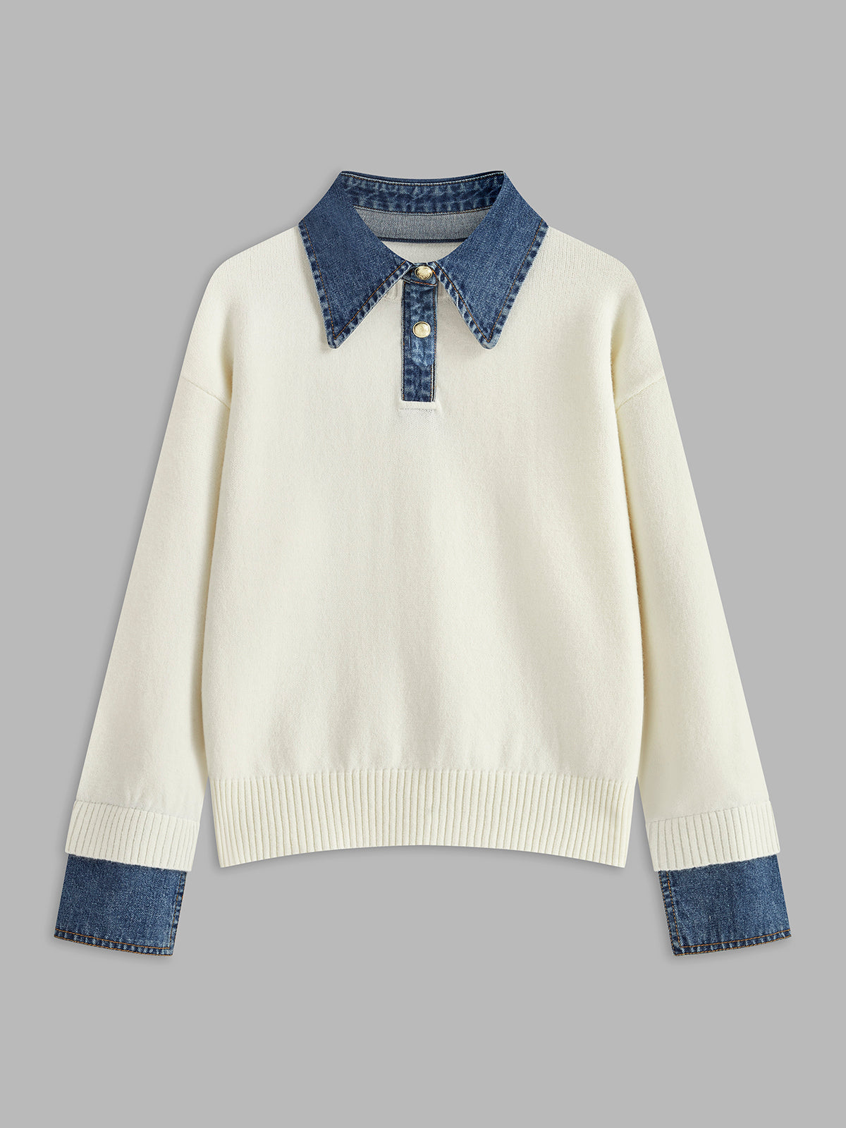 Sweter damski | 2-w-1, klapy