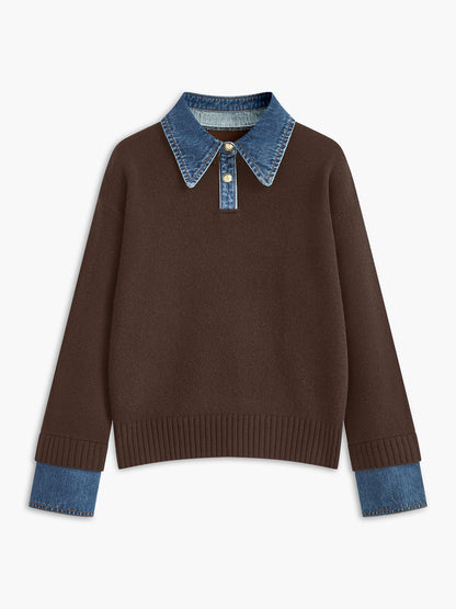 Sweter damski | 2-w-1, klapy
