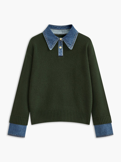 Sweter damski | 2-w-1, klapy