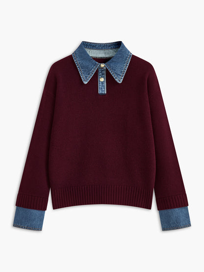Sweter damski | 2-w-1, klapy