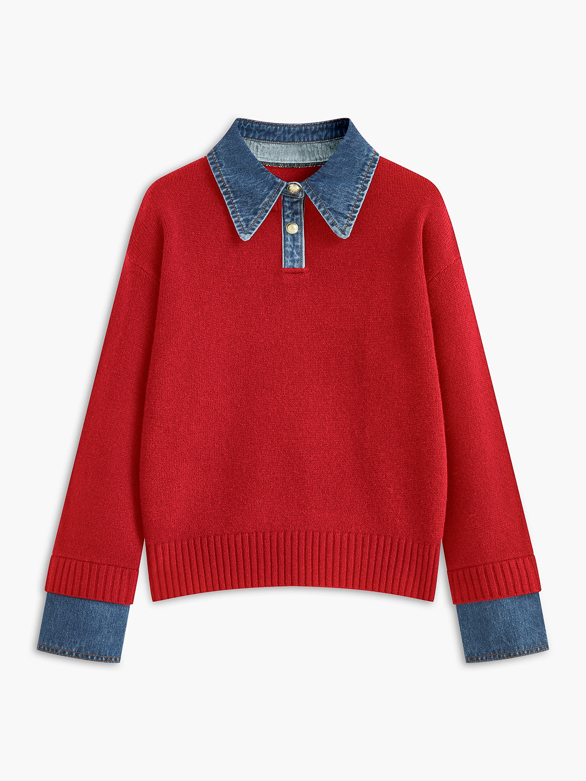Sweter damski | 2-w-1, klapy