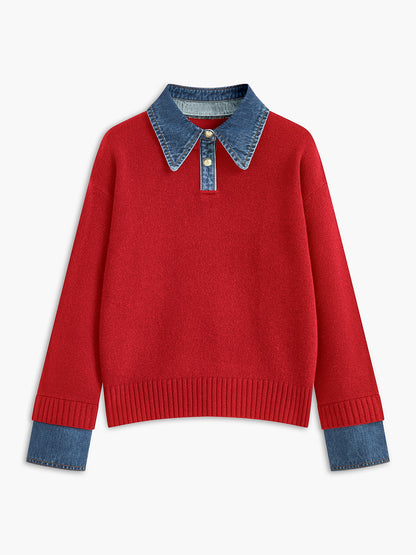 Sweter damski | 2-w-1, klapy