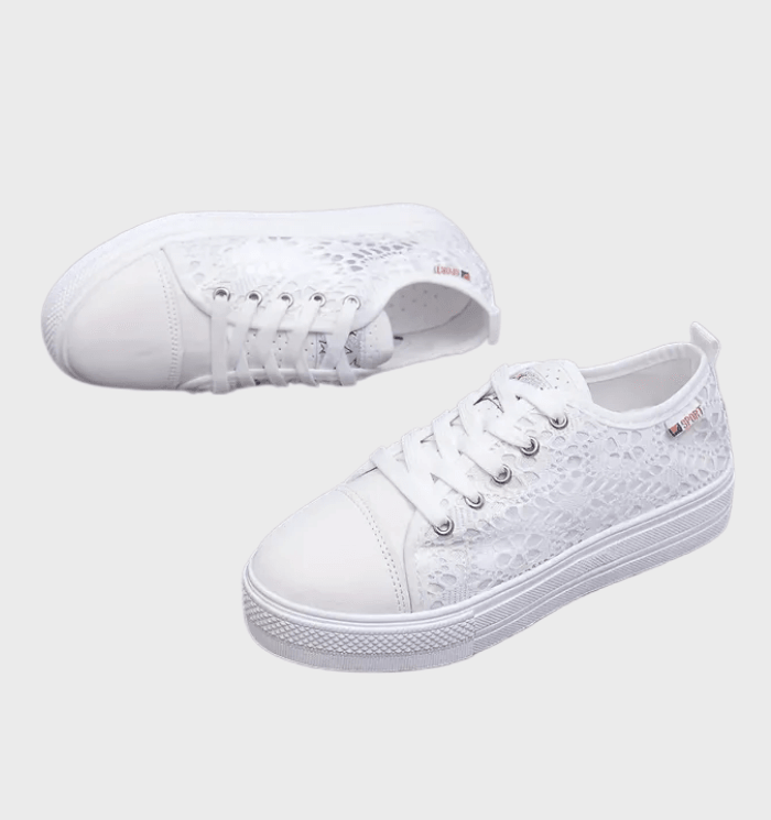 Sneakersy damskie | koronkowe zdobienie