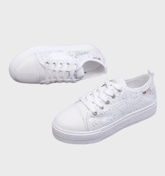 Sneakersy damskie | koronkowe zdobienie