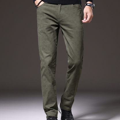 Spodnie męskie w kratę | slim fit, strukturalny pas