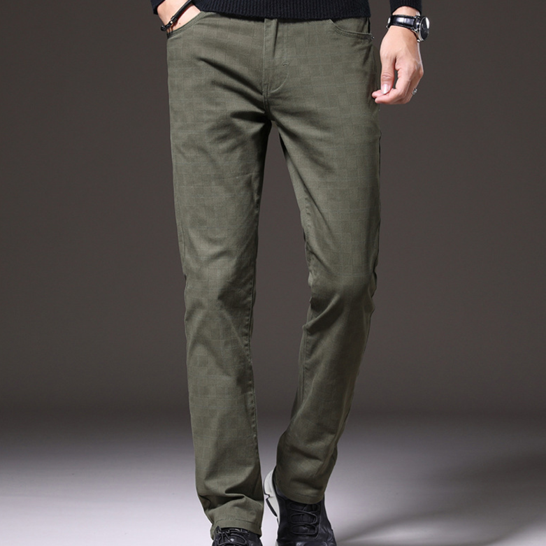 Spodnie męskie w kratę | slim fit, strukturalny pas