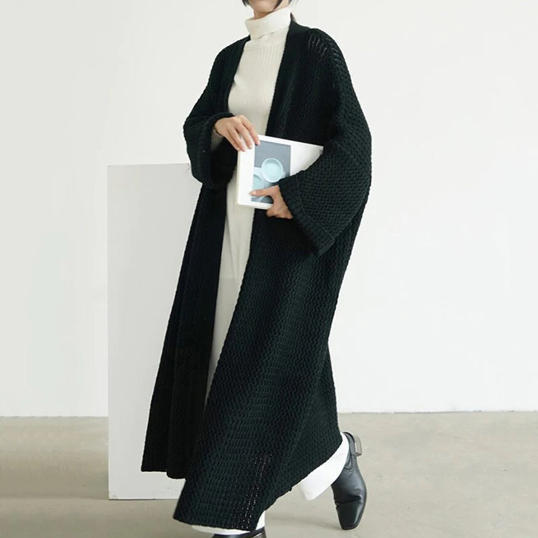 Kardigan damski | oversize, teksturowana dzianina