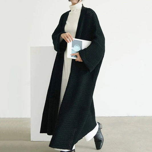 Kardigan damski | oversize, teksturowana dzianina