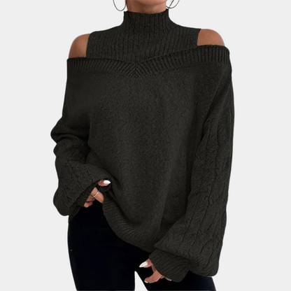 Sweter damski | odkryte ramiona, luźny krój