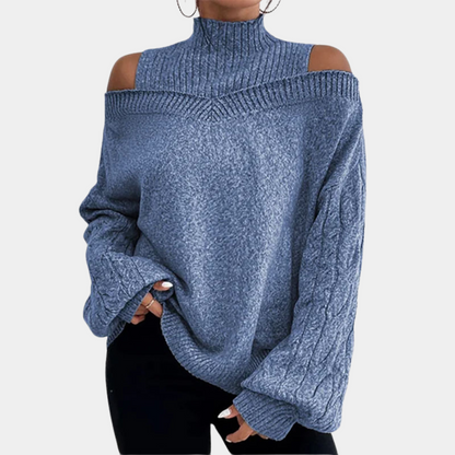Sweter damski | odkryte ramiona, luźny krój
