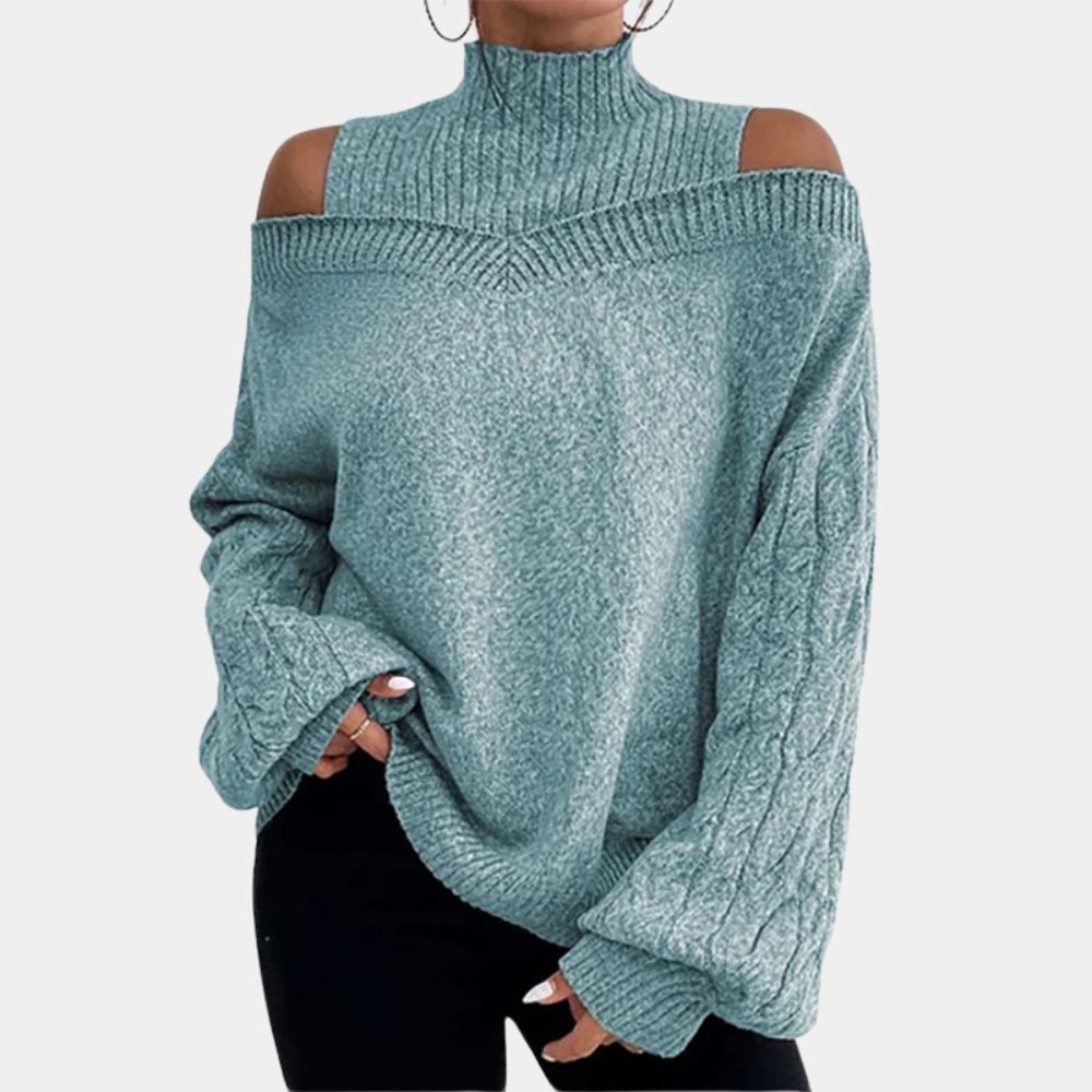 Sweter damski | odkryte ramiona, luźny krój