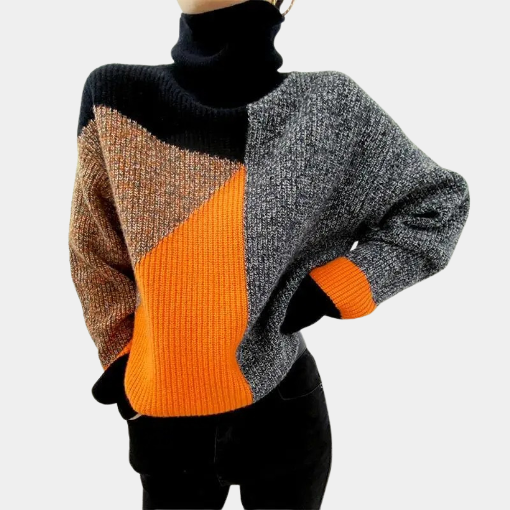 Sweter damski | okrągły dekolt, luźny krój