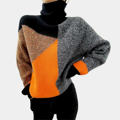 Sweter damski | okrągły dekolt, luźny krój