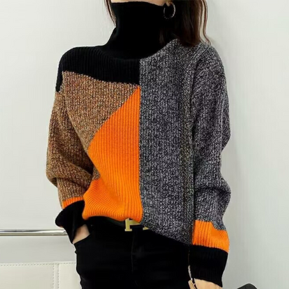 Sweter damski | okrągły dekolt, luźny krój