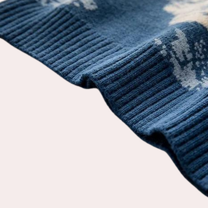 Sweter męski | wzór górski, luźny krój