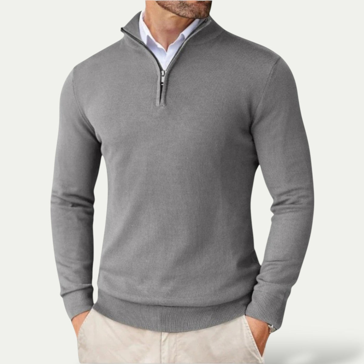 Sweter męski | zamek do połowy