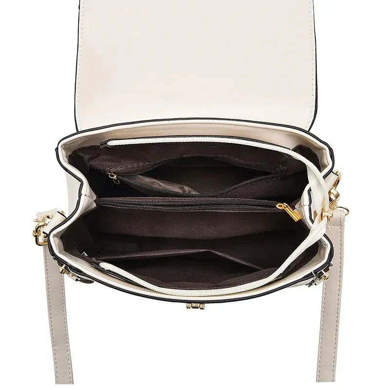 Torebka damska strukturalna | kontrastowe detale