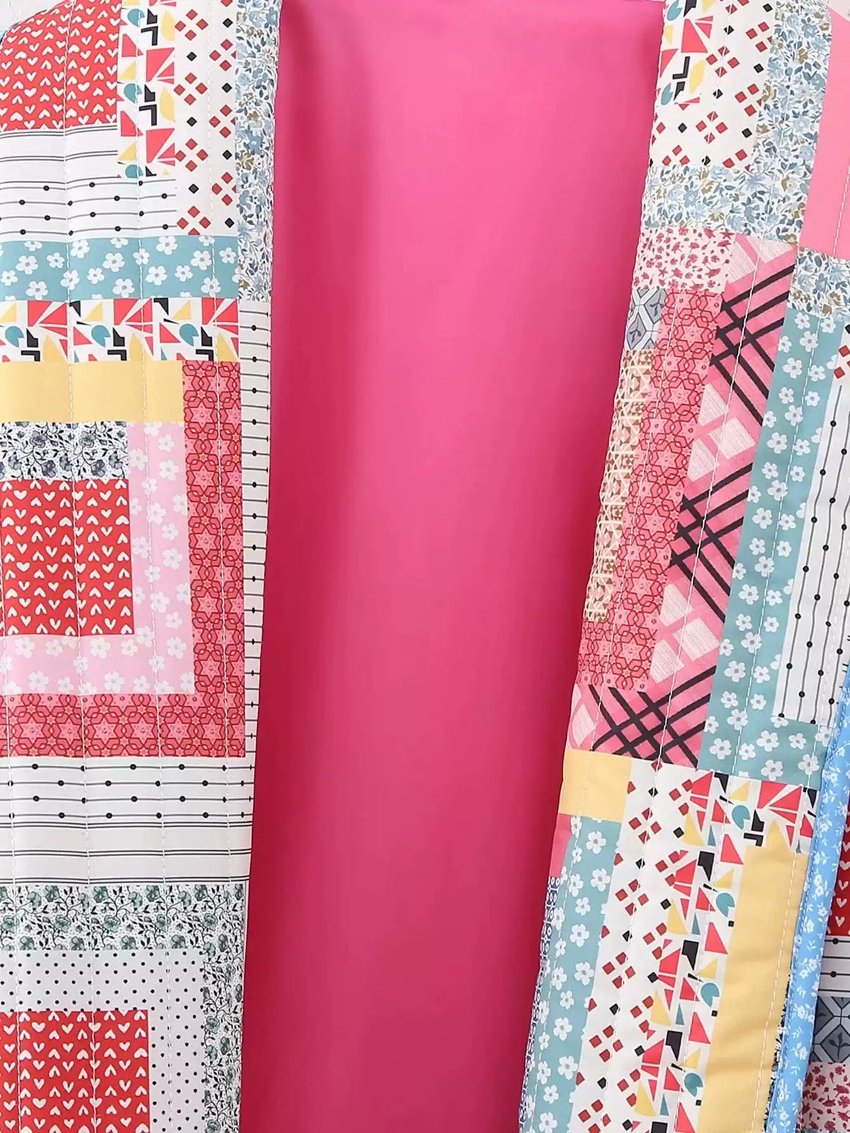 Kurtka pikowana | patchwork, otwarty przód