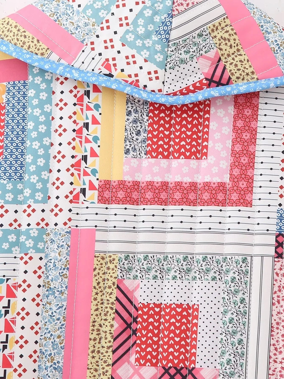 Kurtka pikowana | patchwork, otwarty przód