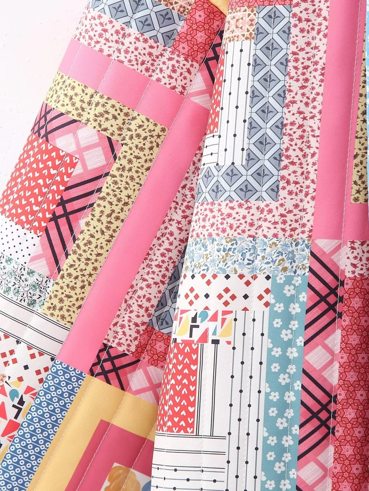 Kurtka pikowana | patchwork, otwarty przód