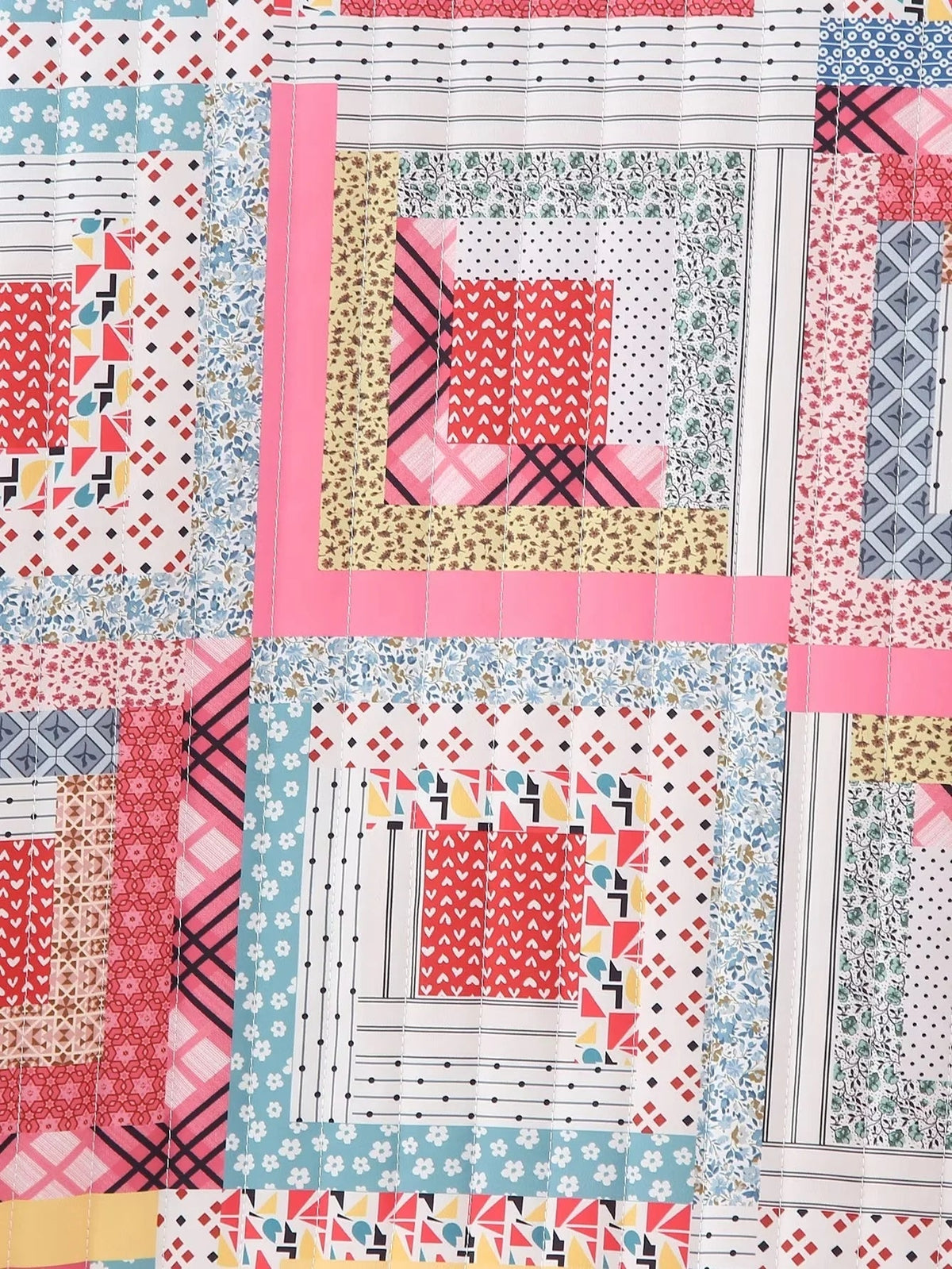 Kurtka pikowana | patchwork, otwarty przód