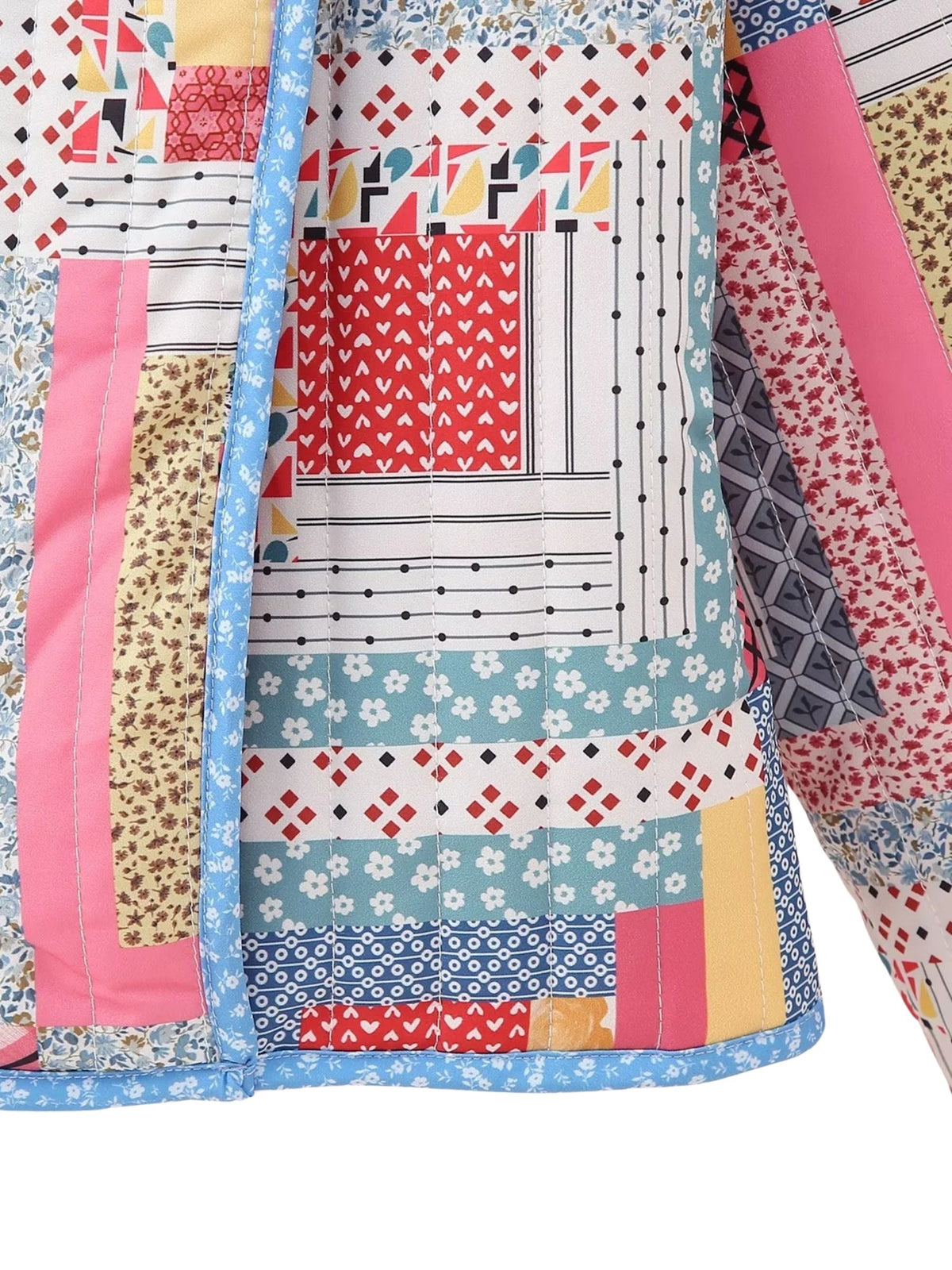Kurtka pikowana | patchwork, otwarty przód