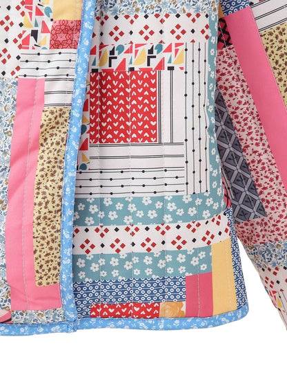 Kurtka pikowana | patchwork, otwarty przód