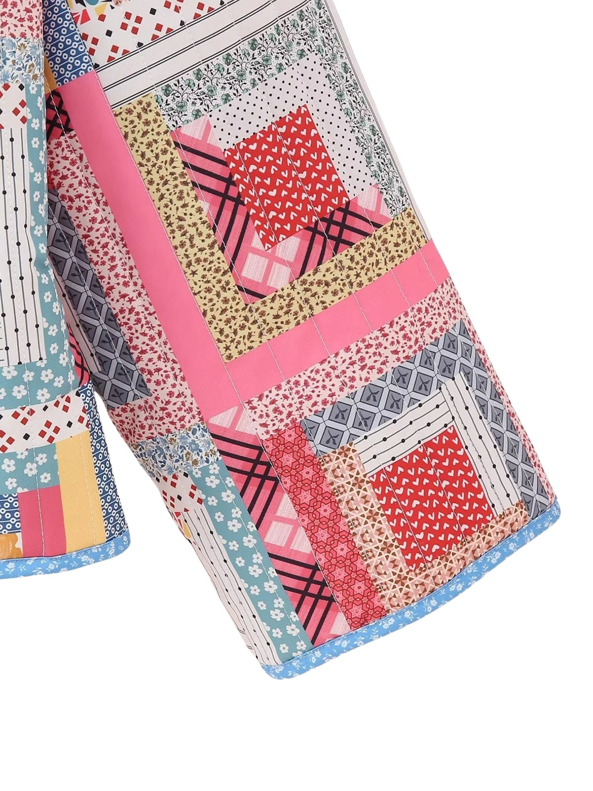 Kurtka pikowana | patchwork, otwarty przód