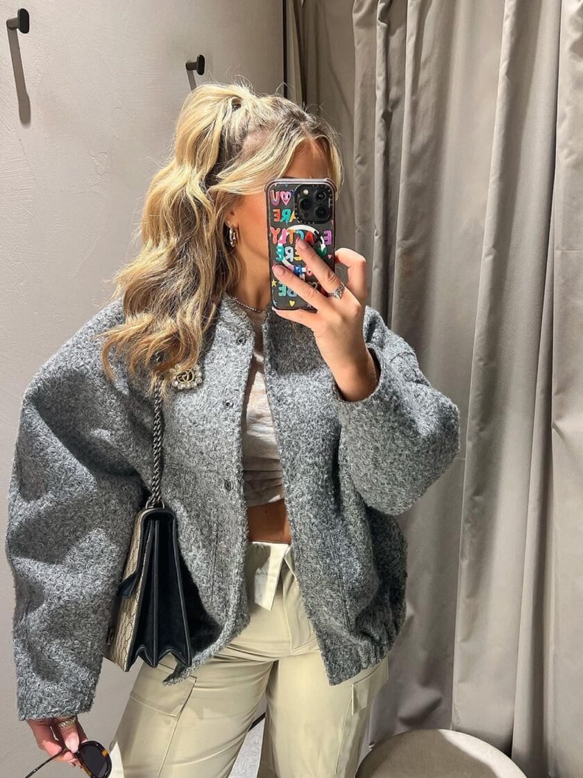 Kurtka bomber | polar, nowoczesny krój