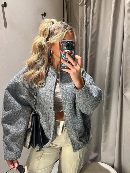 Kurtka bomber | polar, nowoczesny krój