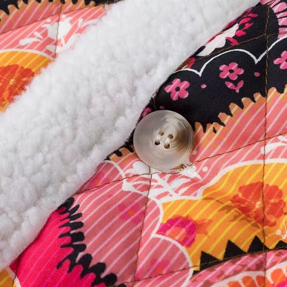 Kurtka boho | podszewka sherpa, wzór wielokolorowy