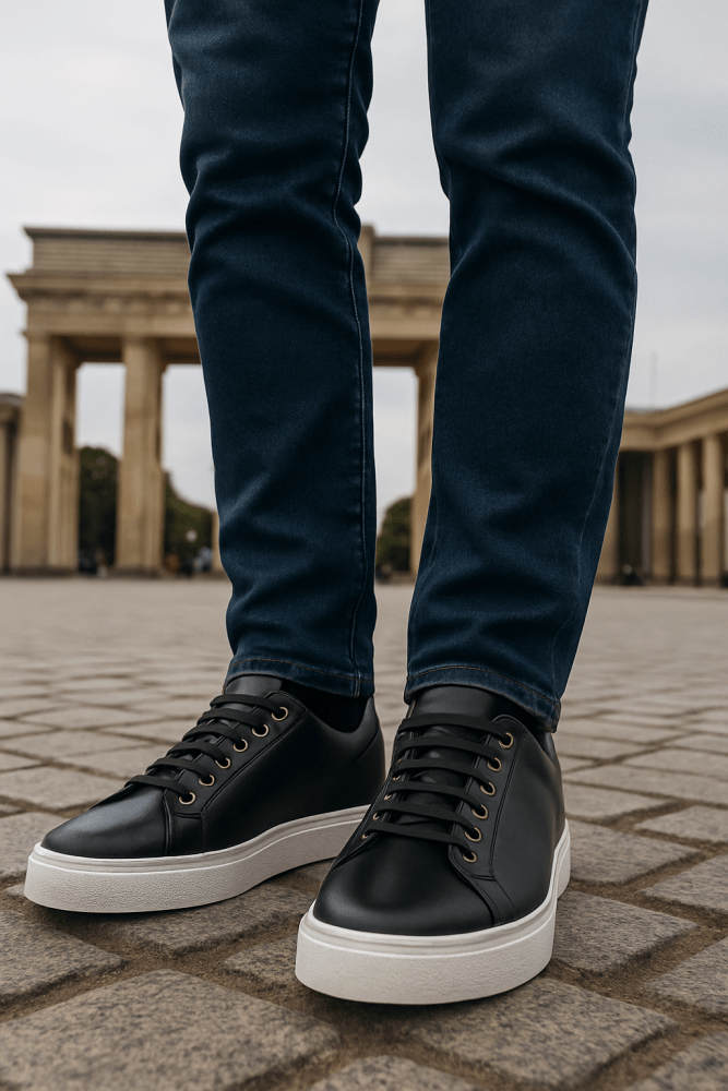 Sneakersy męskie skórzane | wyściełana wkładka