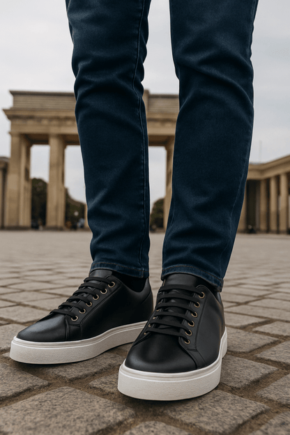 Sneakersy męskie skórzane | wyściełana wkładka