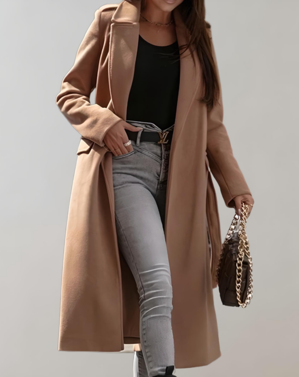 Płaszcz damski | oversize, długi fason