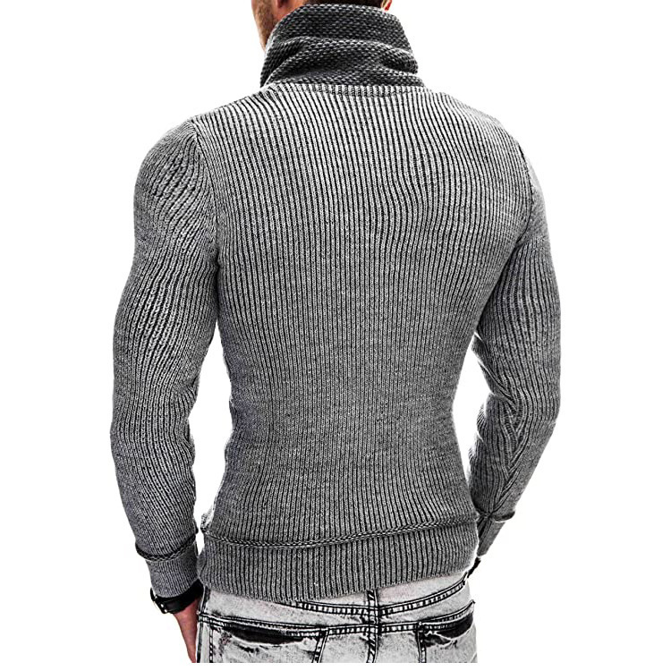 Sweter męski | drapowany kołnierz, zamek
