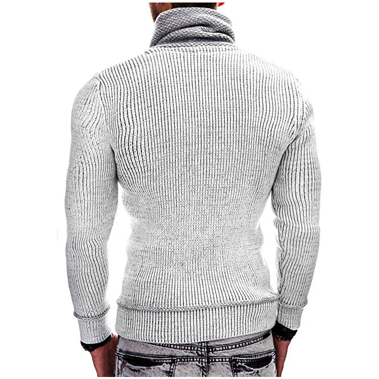 Sweter męski | drapowany kołnierz, zamek