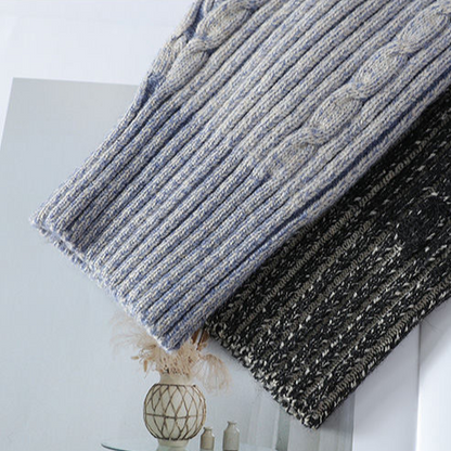 Sweter męski | gruba dzianina, skręcany wzór